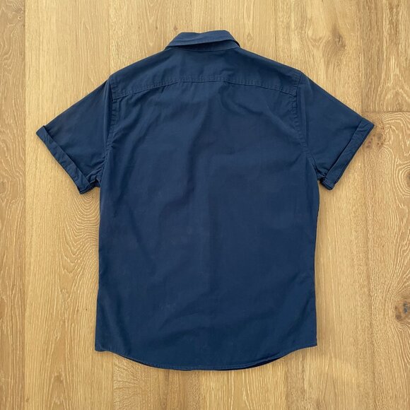 Men's Navy Blue Short Sleeve Shirt - Picture 7 of 14